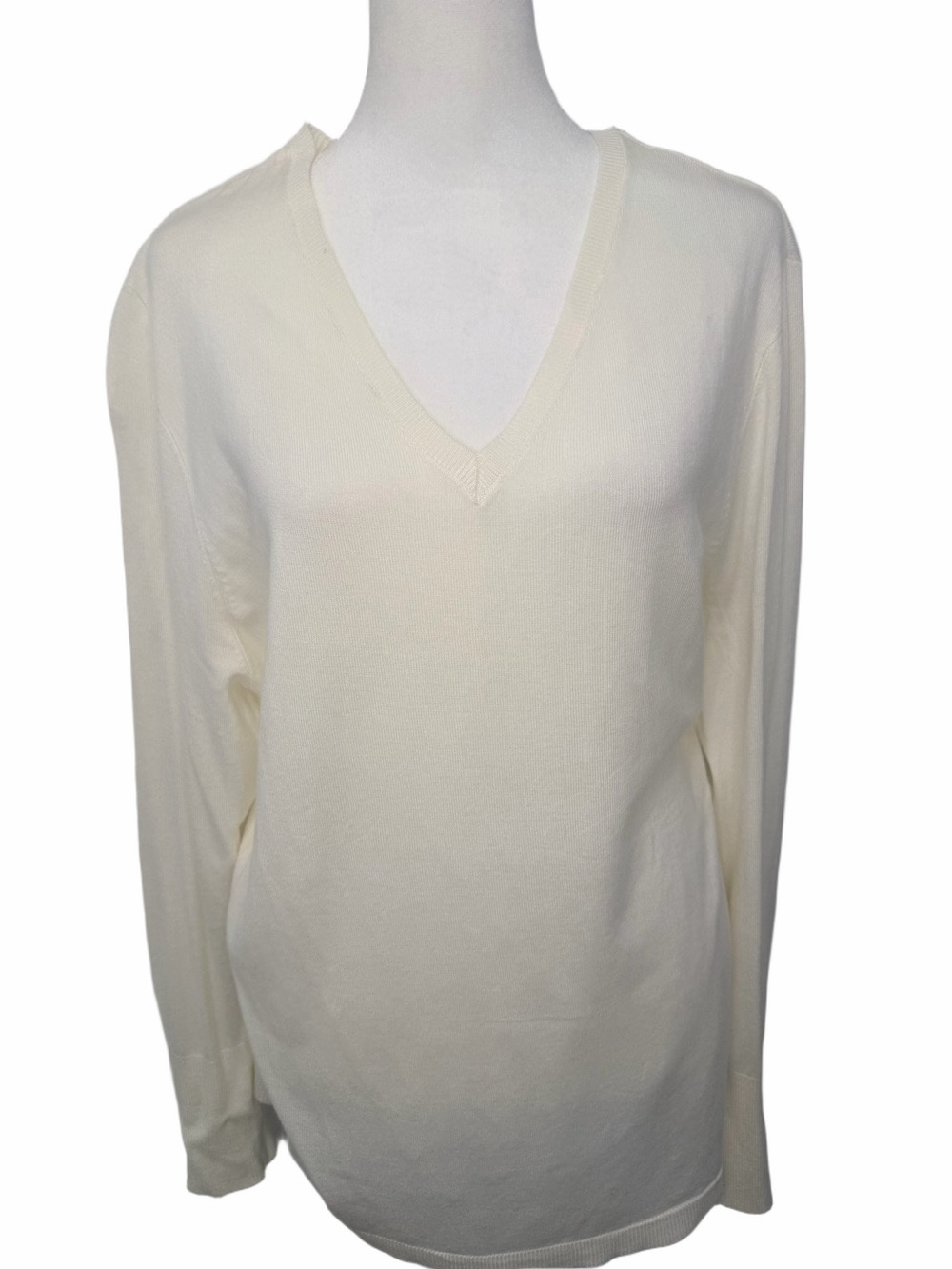 JM Collection Winter White Knit Pullover Sweater Women's Size XL EUC